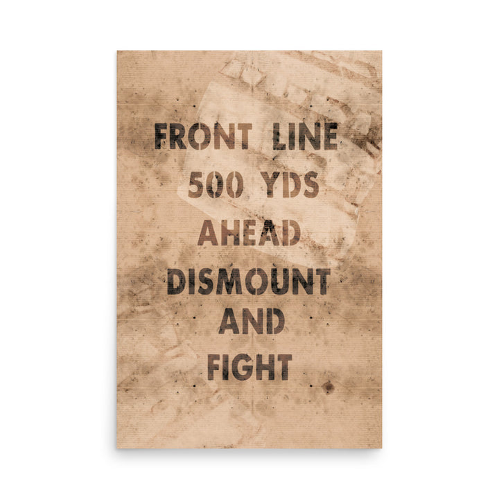 'Front Line 500 Yds Ahead' Retro Poster - 24" x 36"