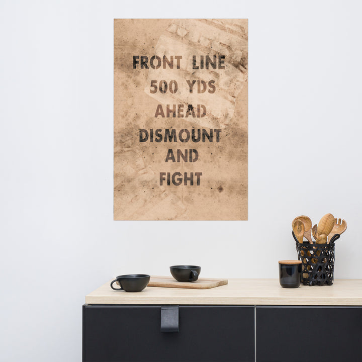 'Front Line 500 Yds Ahead' Retro Poster - 24" x 36"