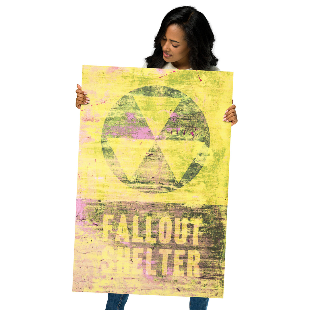 Nuclear Fallout Shelter Retro Poster -24" x36"