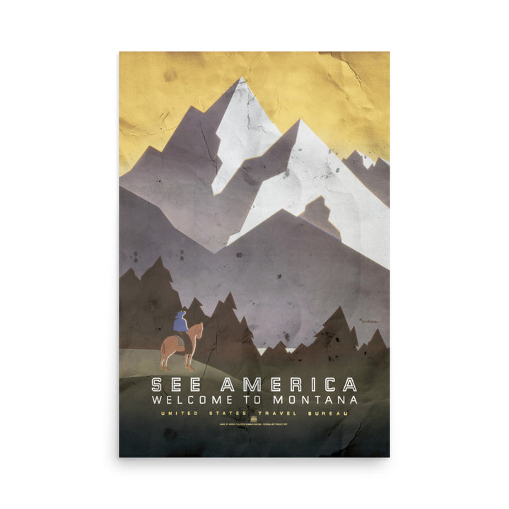 'See American' Montana Retro Poster - 24" x 36"