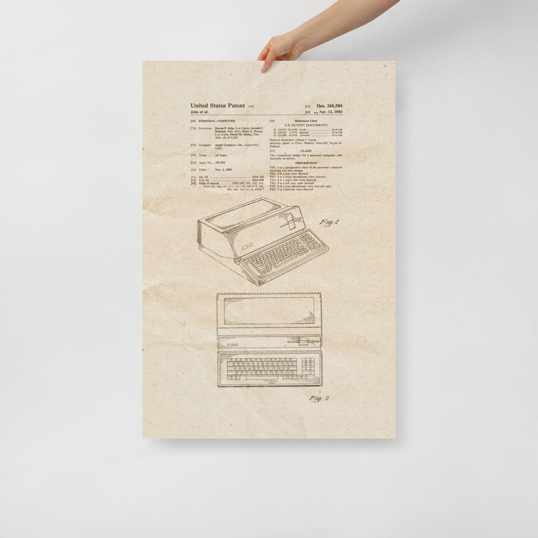 The Apple III 1983 Patent Pended Retro Poster - 24" x 36"