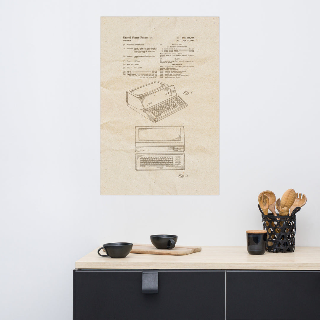 The Apple III 1983 Patent Pended Retro Poster - 24" x 36"