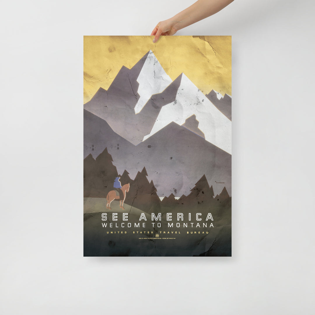 'See American' Montana Retro Poster - 24" x 36"