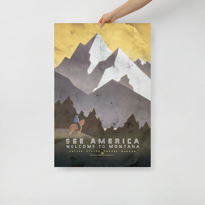'See American' Montana Retro Poster - 24" x 36"