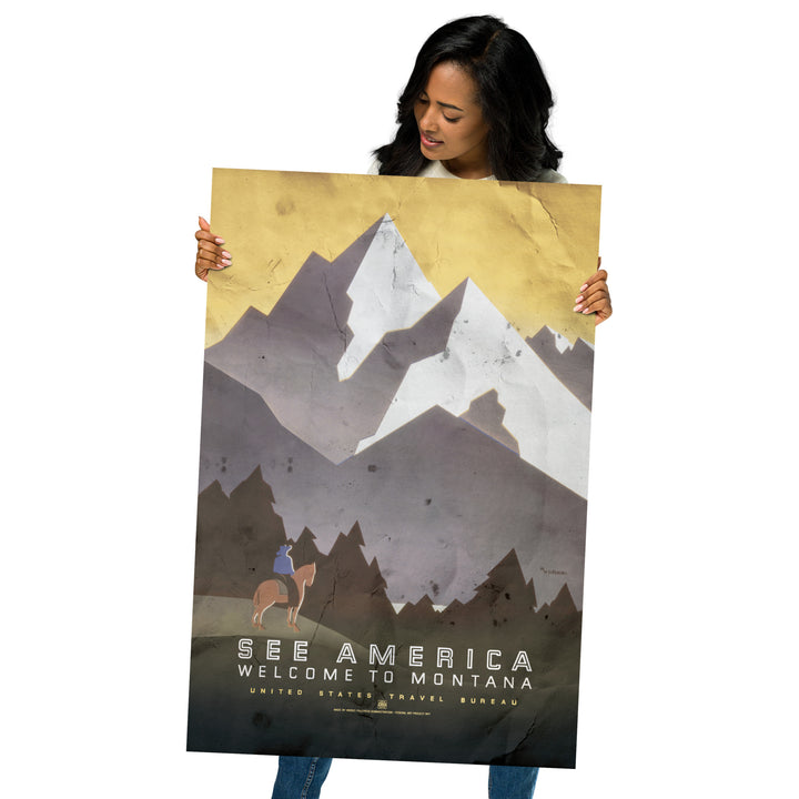 'See American' Montana Retro Poster - 24" x 36"