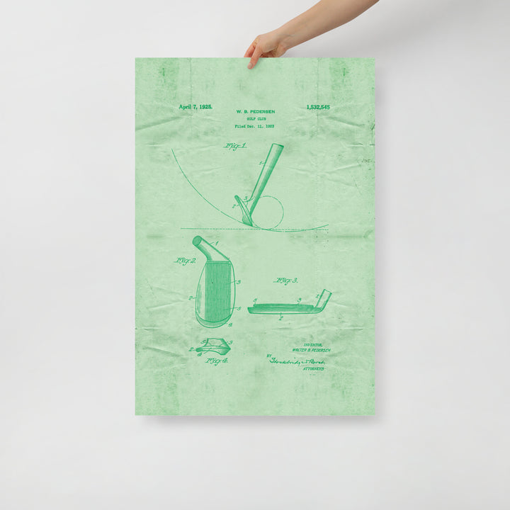 Golf Wedge Patent Pended 1925 Retro Poster  - 24" x 36"