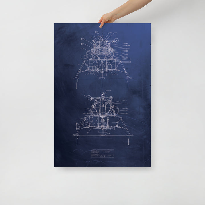 The Apollo Lunar Module Retro Poster - 24" x 36"