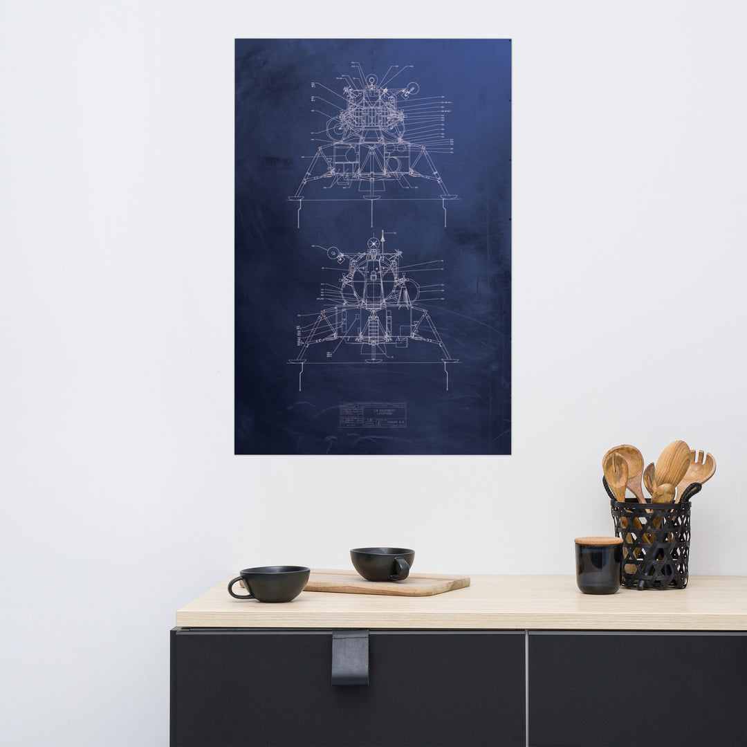 The Apollo Lunar Module Retro Poster - 24" x 36"