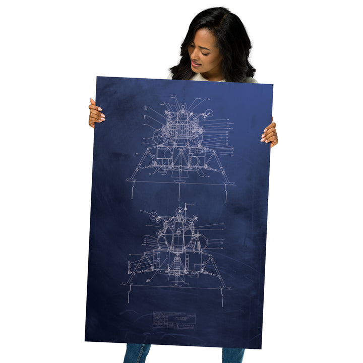 The Apollo Lunar Module Retro Poster - 24" x 36"