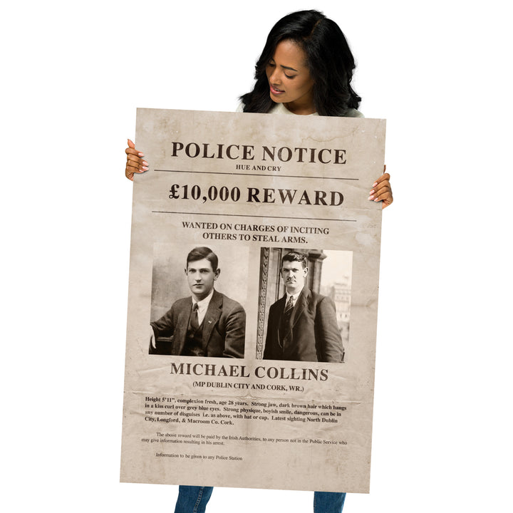 Michael Collins Wanted Man Retro Poster - 24" x 36"