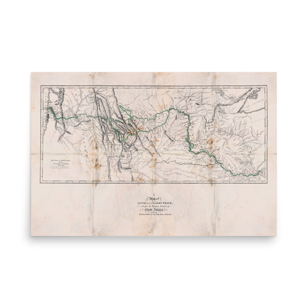 Lewis and Clark Expedition Retro Poster - 36" x 24