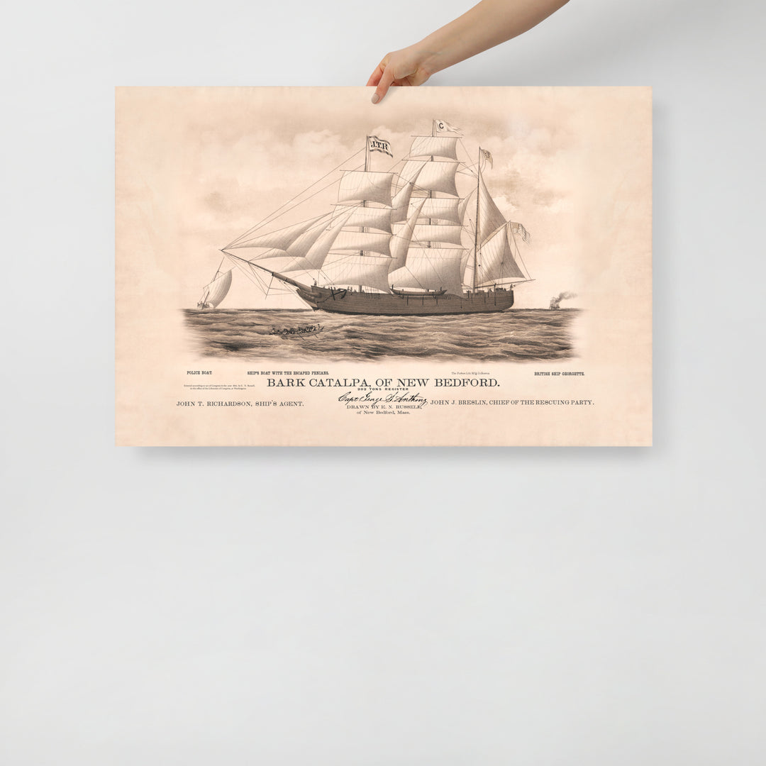 The Fenian Catalpa Rescue of 1876 Retro Poster - 36" x 24"