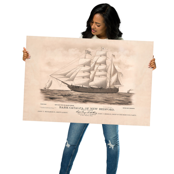 The Fenian Catalpa Rescue of 1876 Retro Poster - 36" x 24"