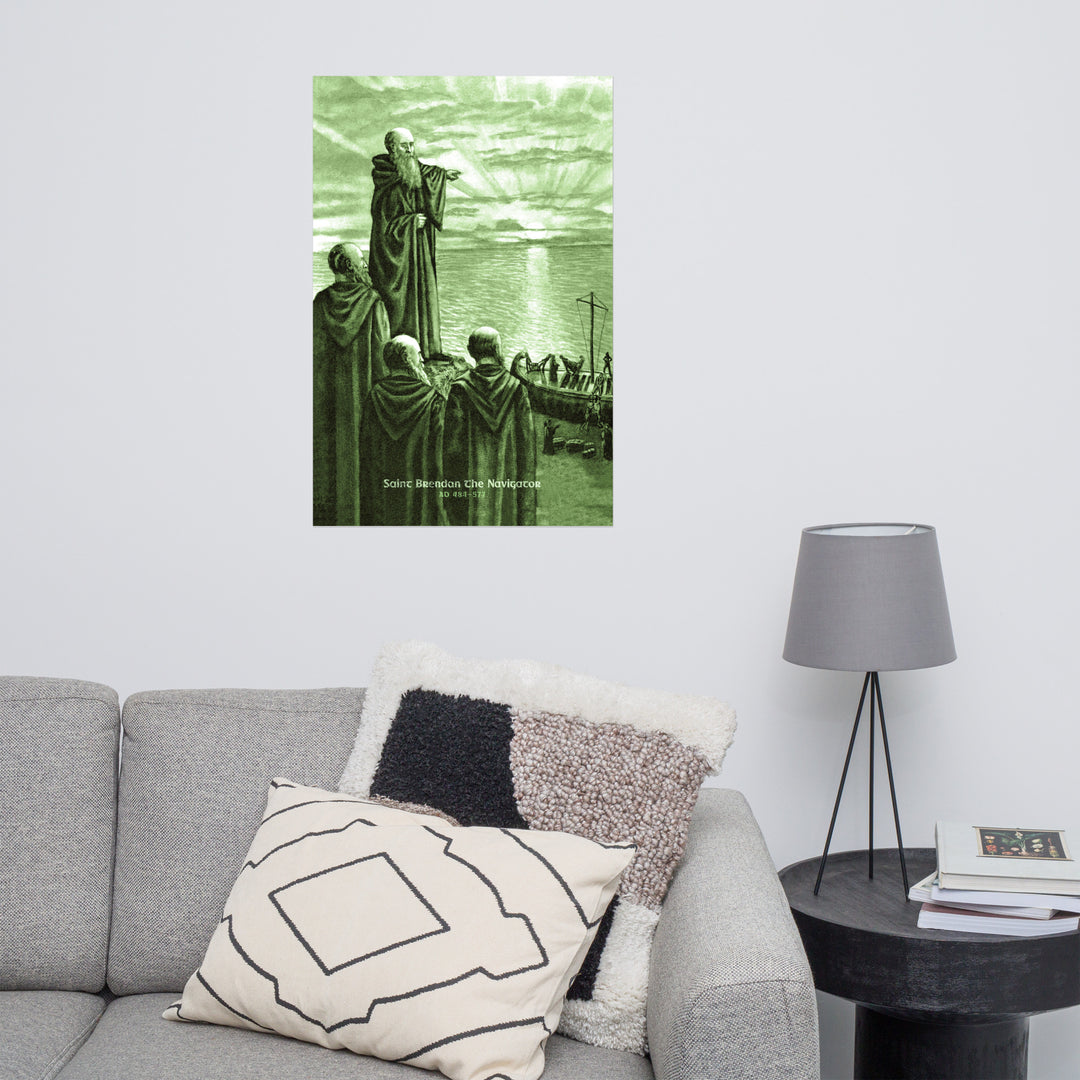 Saint Brendan the Navigator Retro Poster - 24" x 36"