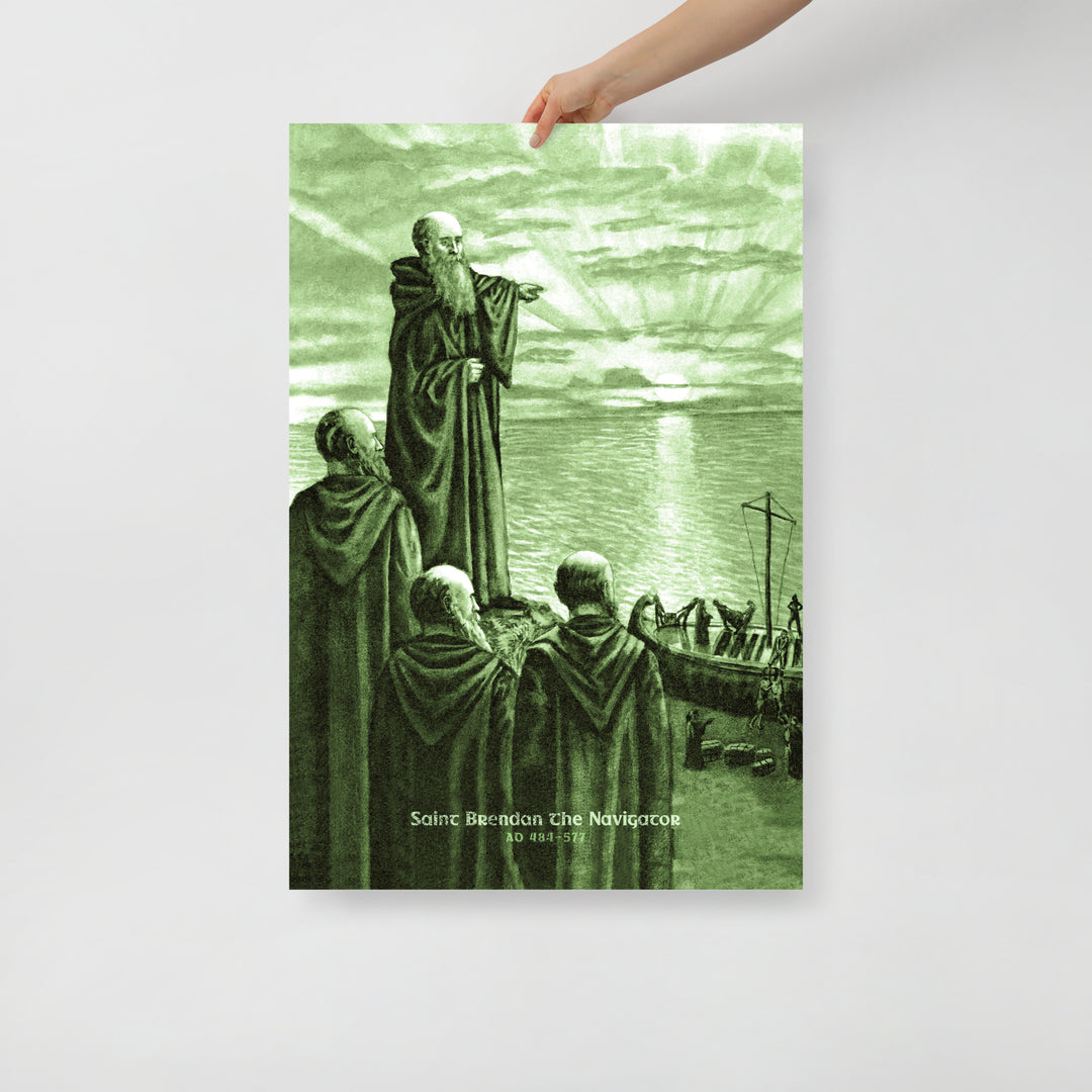 Saint Brendan the Navigator Retro Poster - 24" x 36"