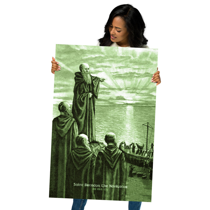 Saint Brendan the Navigator Retro Poster - 24" x 36"