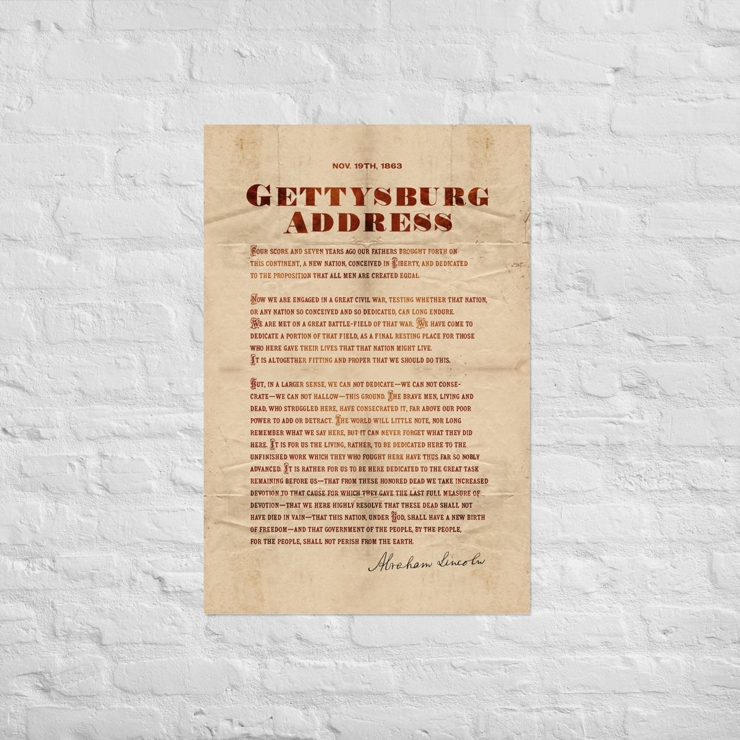 The Gettysburg Address Retro Poster - 24" x 36"