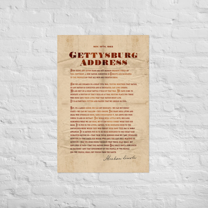 The Gettysburg Address Retro Poster - 24" x 36"