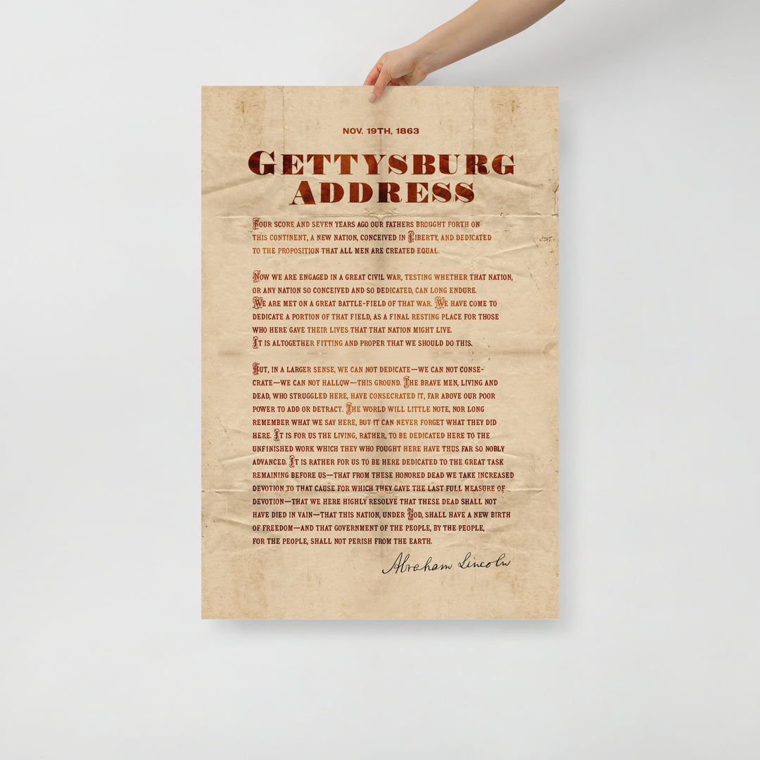 The Gettysburg Address Retro Poster - 24" x 36"