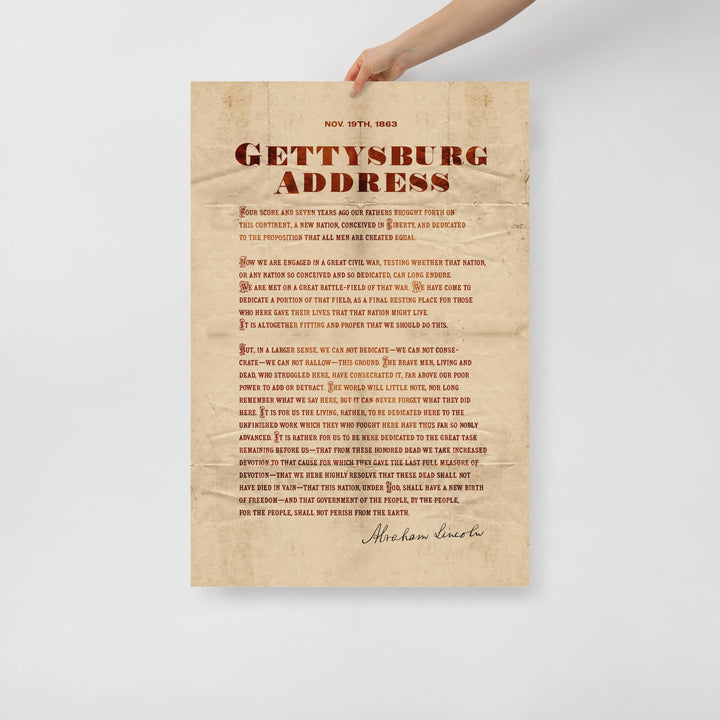 The Gettysburg Address Retro Poster - 24" x 36"