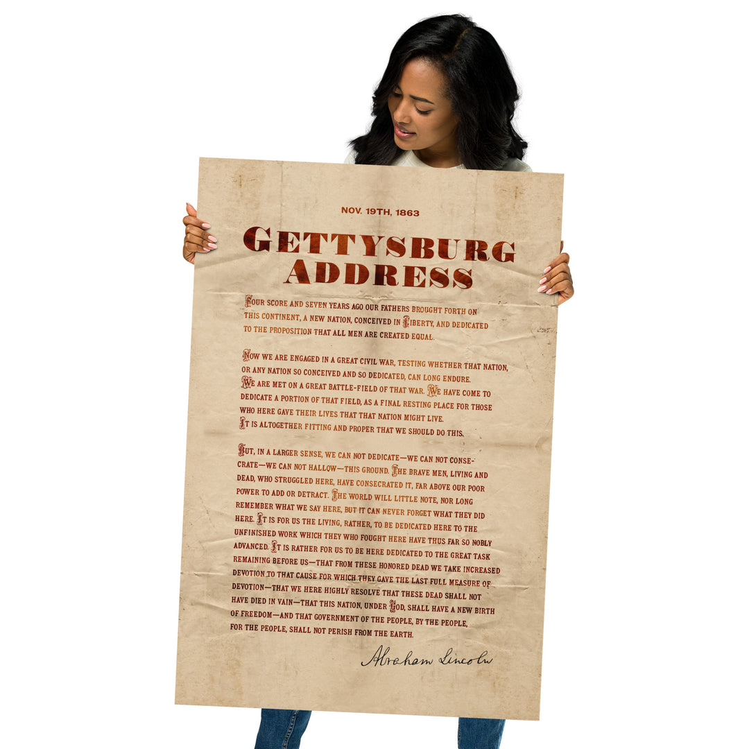 The Gettysburg Address Retro Poster - 24" x 36"