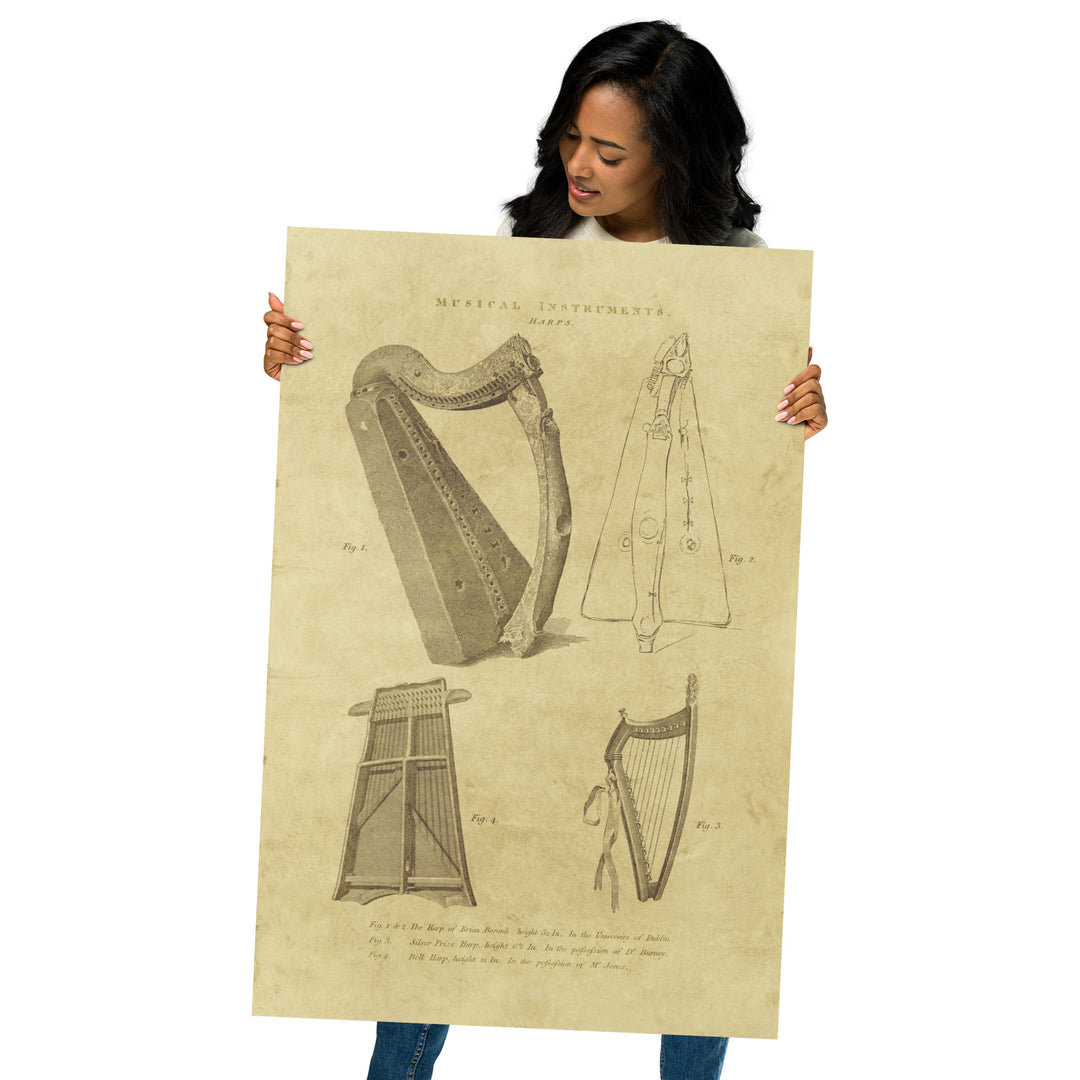 The Brian Boru Harp Retro Poster - 24" x 36"