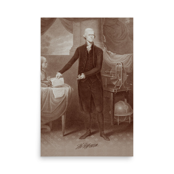 Thomas Jefferson Portrait Retro Poster - 24" x 36"
