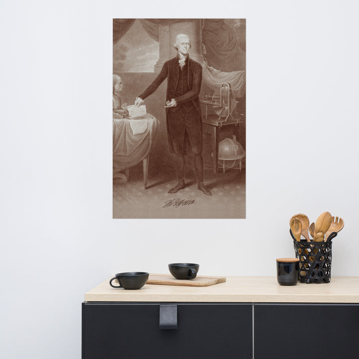 Thomas Jefferson Portrait Retro Poster - 24" x 36"