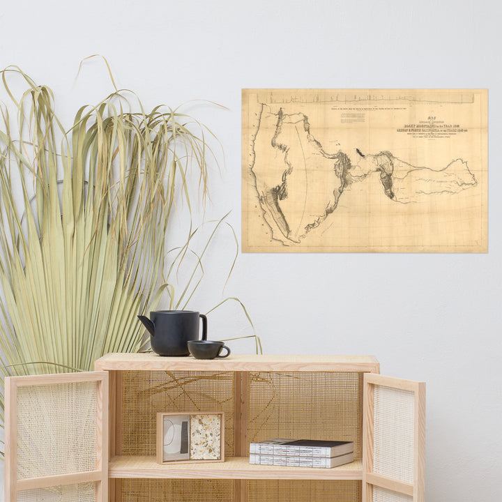 1843 Frémont Map Of Oregon & Northern California Retro Poster - 36" x 24"