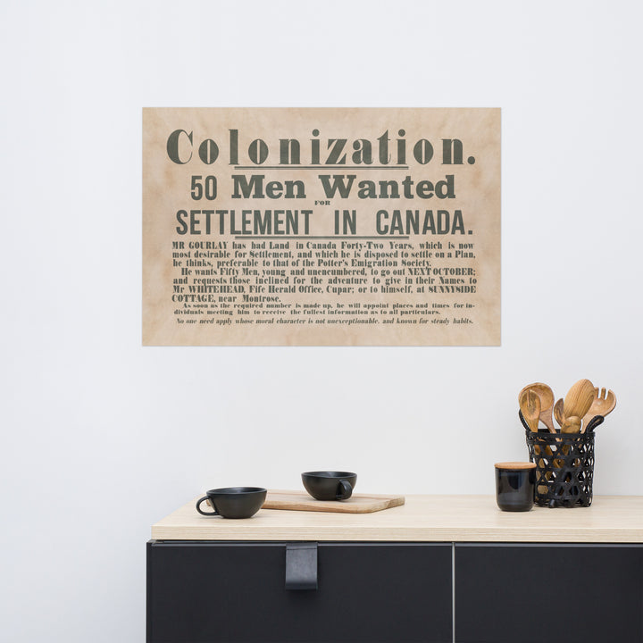 Canadian Colonists Wanted  Poster - Old West Poster Collection