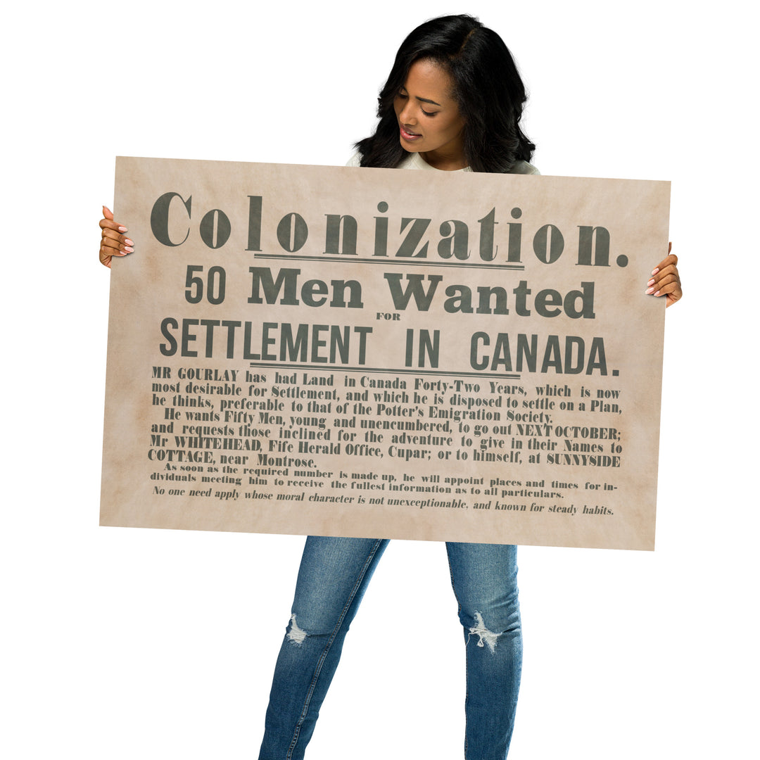 Canadian Colonists Wanted  Poster - Old West Poster Collection