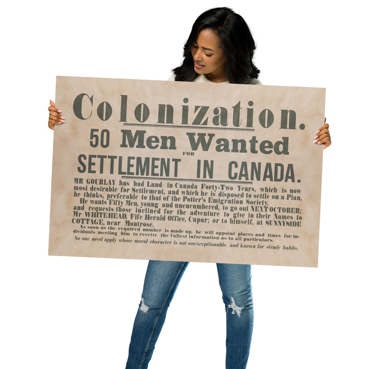 Canadian Colonists Wanted  Poster - Old West Poster Collection