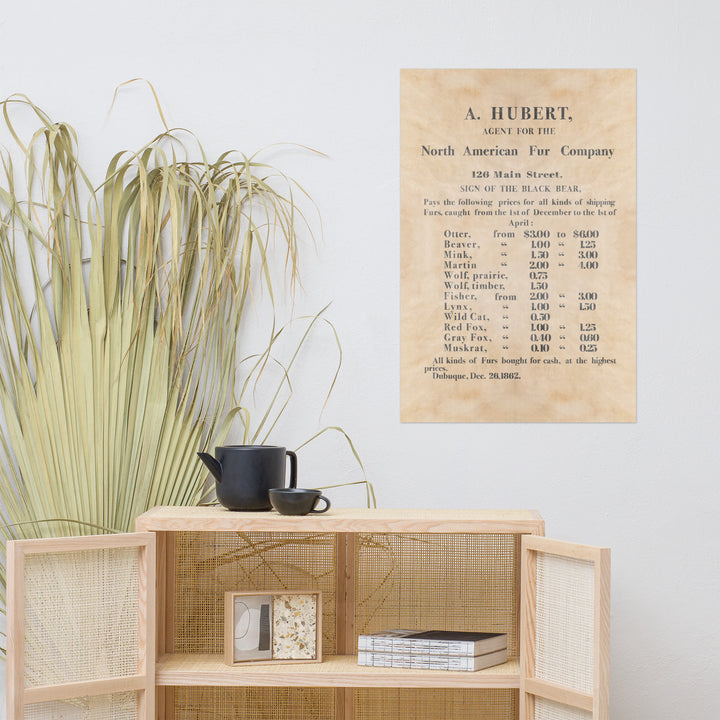 North American Fur Company Retro Poster - A. Hubert