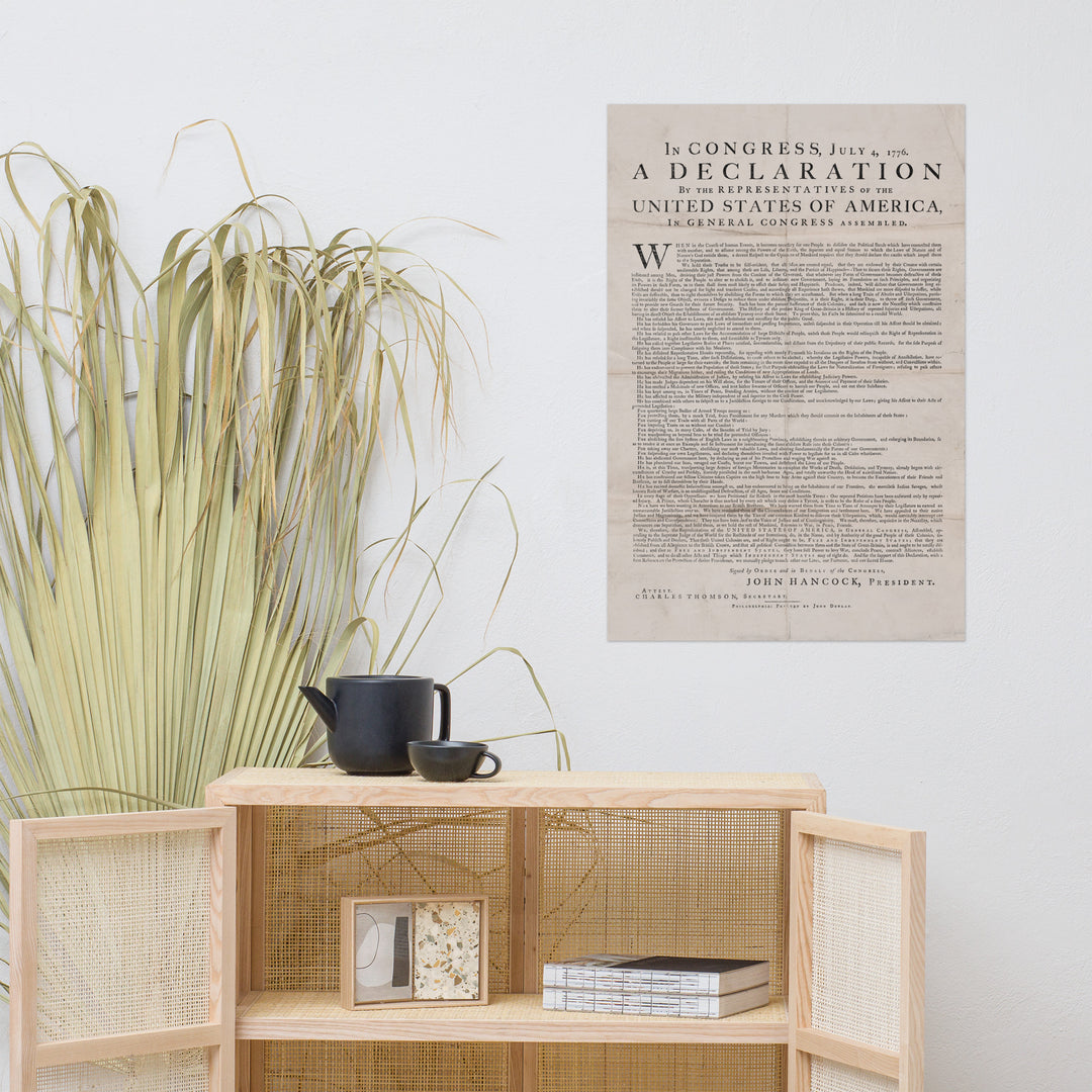 The 1776 Declaration of Independence Retro Poster - 24" x 36"
