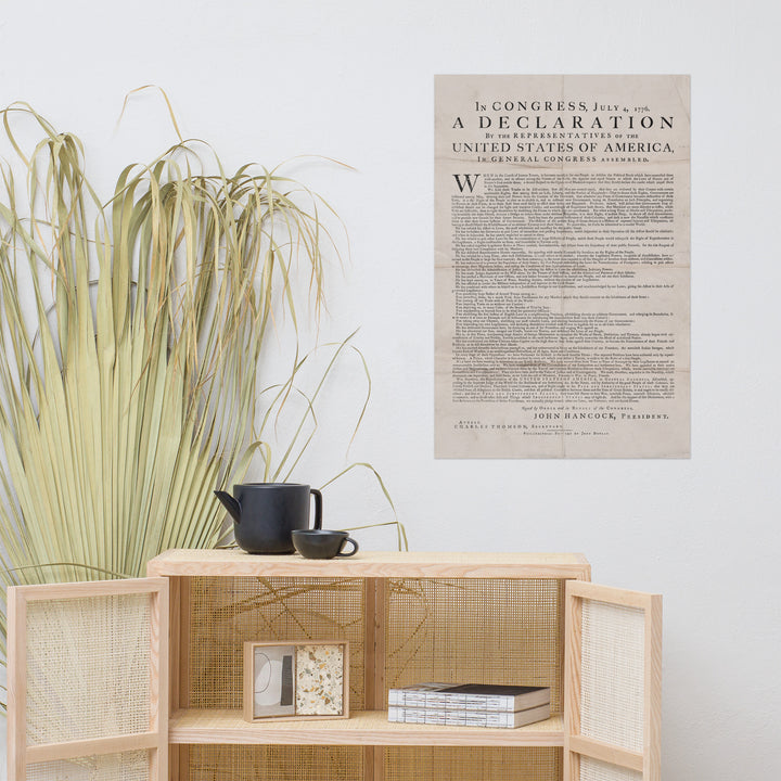 The 1776 Declaration of Independence Retro Poster - 24" x 36"