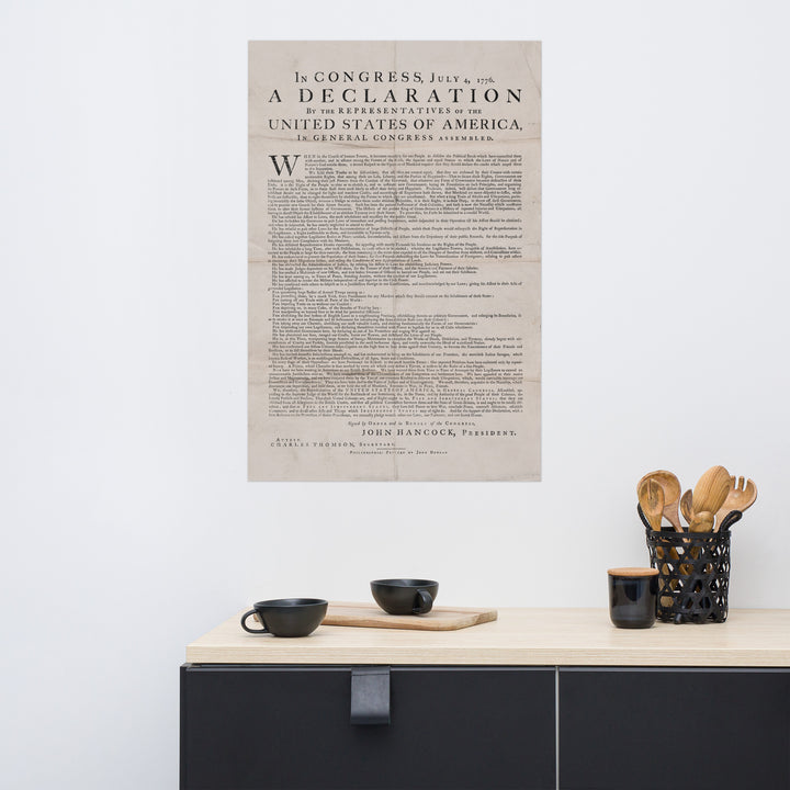 The 1776 Declaration of Independence Retro Poster - 24" x 36"