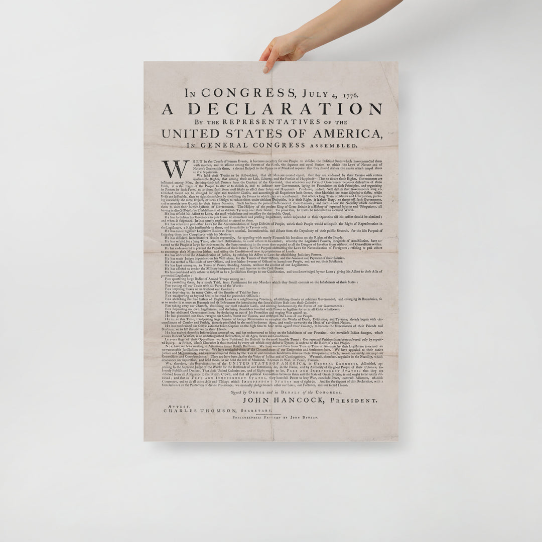 The 1776 Declaration of Independence Retro Poster - 24" x 36"
