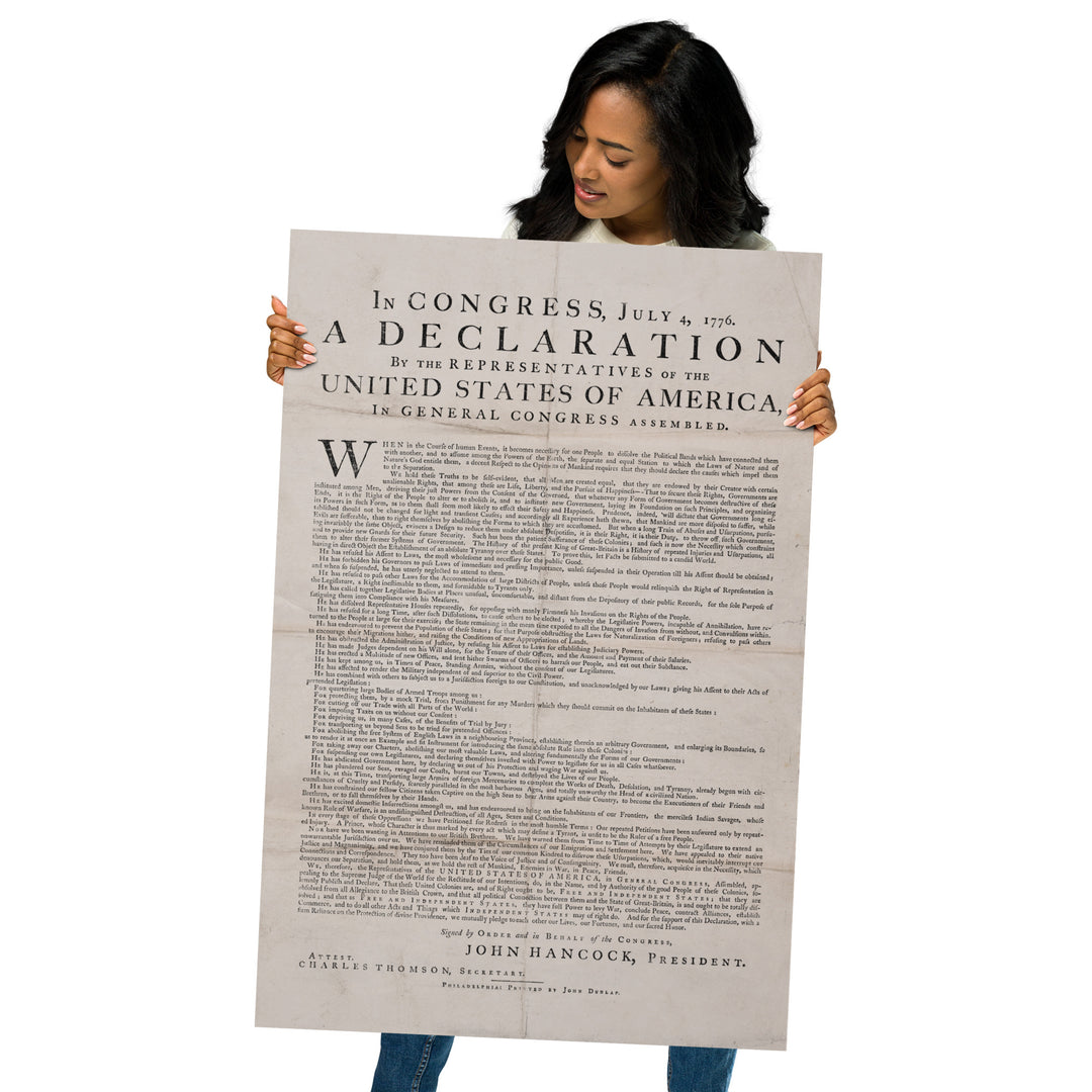 The 1776 Declaration of Independence Retro Poster - 24" x 36"