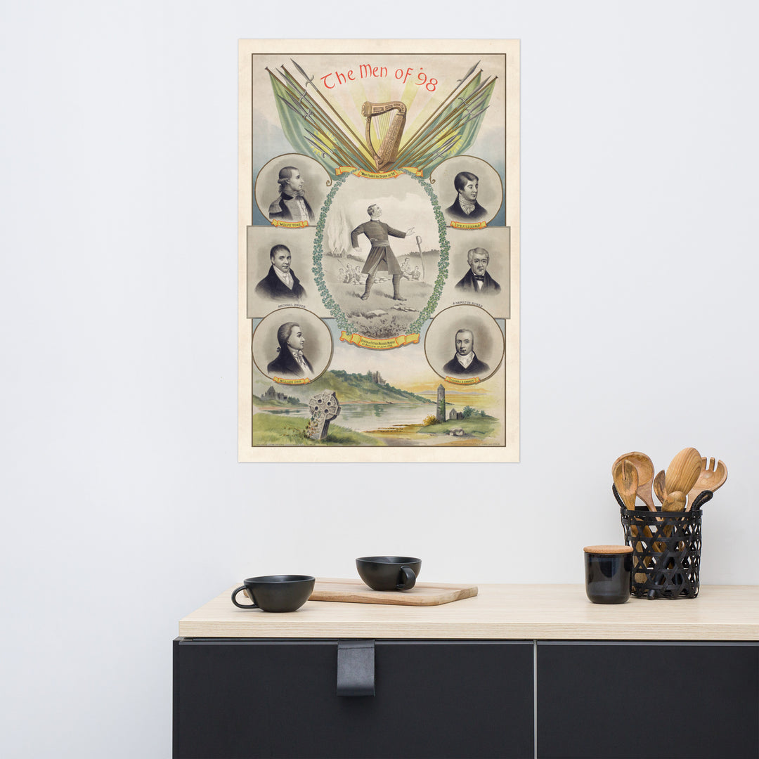 The Men Of 1798 Retro Poster - 24" x 36" Irish Rebells
