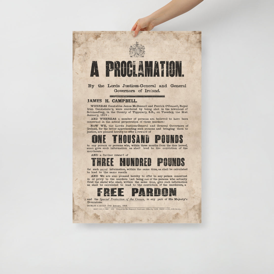 The Soloheadbeg 1919 Retro Poster - 24" x 36"