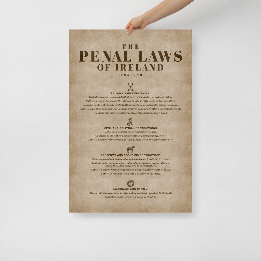 The Penal Laws Of Ireland Retro Poster - 24" x 36"