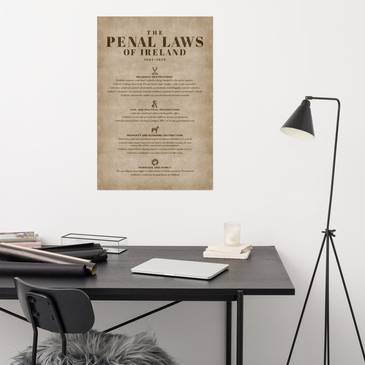 The Penal Laws Of Ireland Retro Poster - 24" x 36"