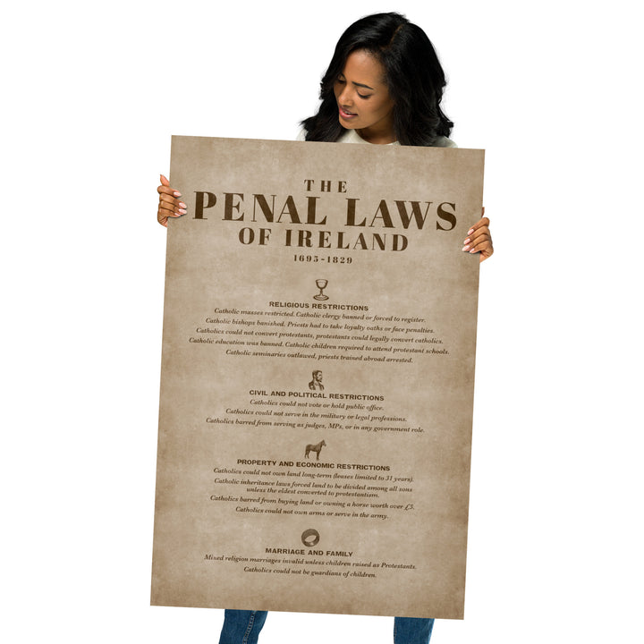 The Penal Laws Of Ireland Retro Poster - 24" x 36"