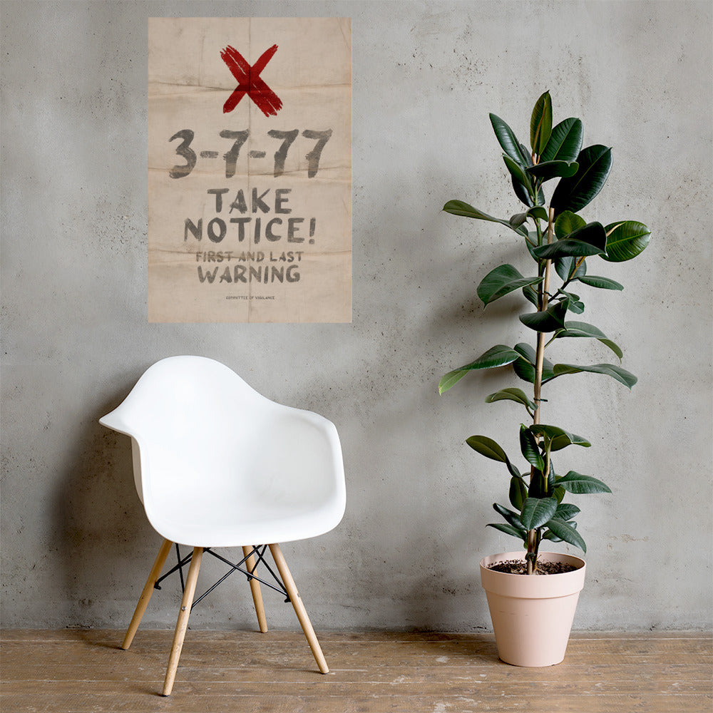 The Montana 3-7-77 Retro Poster - 24" x 36"