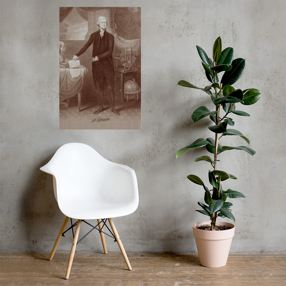 Thomas Jefferson Portrait Retro Poster - 24" x 36"