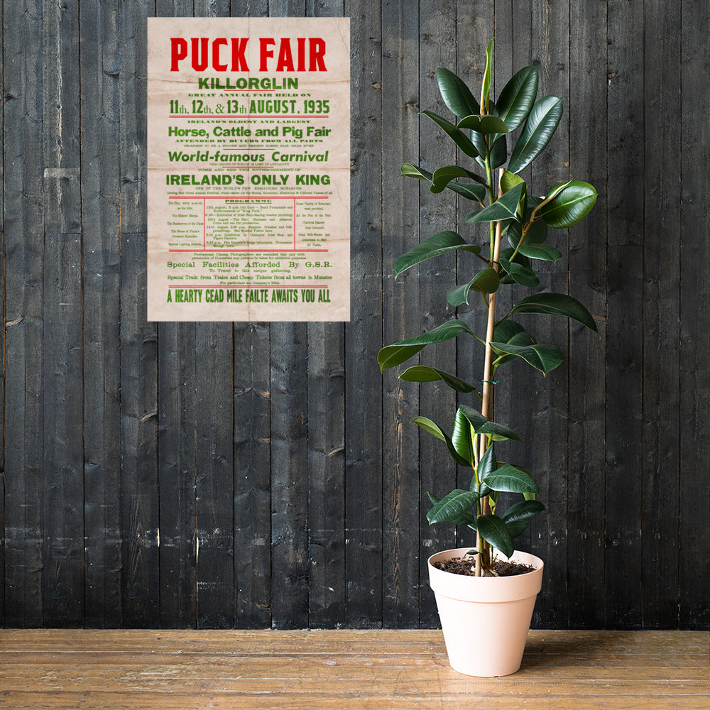 The Killorglin Puck Fair Retro Poster - 24" x 36"