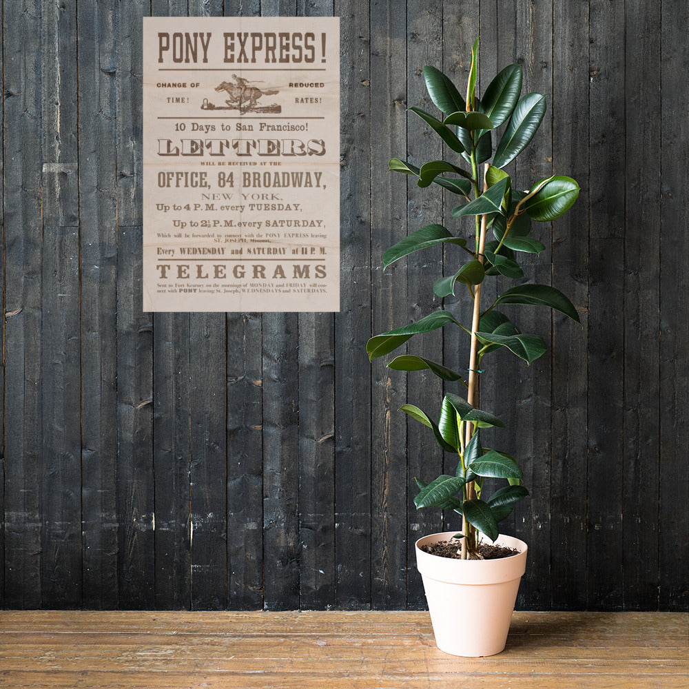 New York - San Francisco Pony Express Retro Poster - 24" x 36"