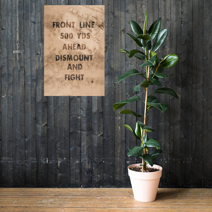 'Front Line 500 Yds Ahead' Retro Poster - 24" x 36"