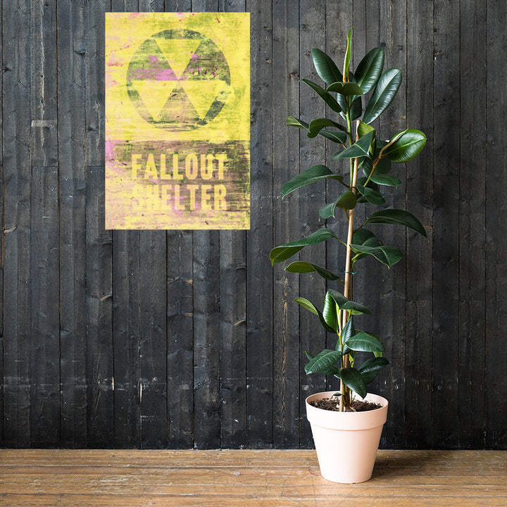 Nuclear Fallout Shelter Retro Poster -24" x36"