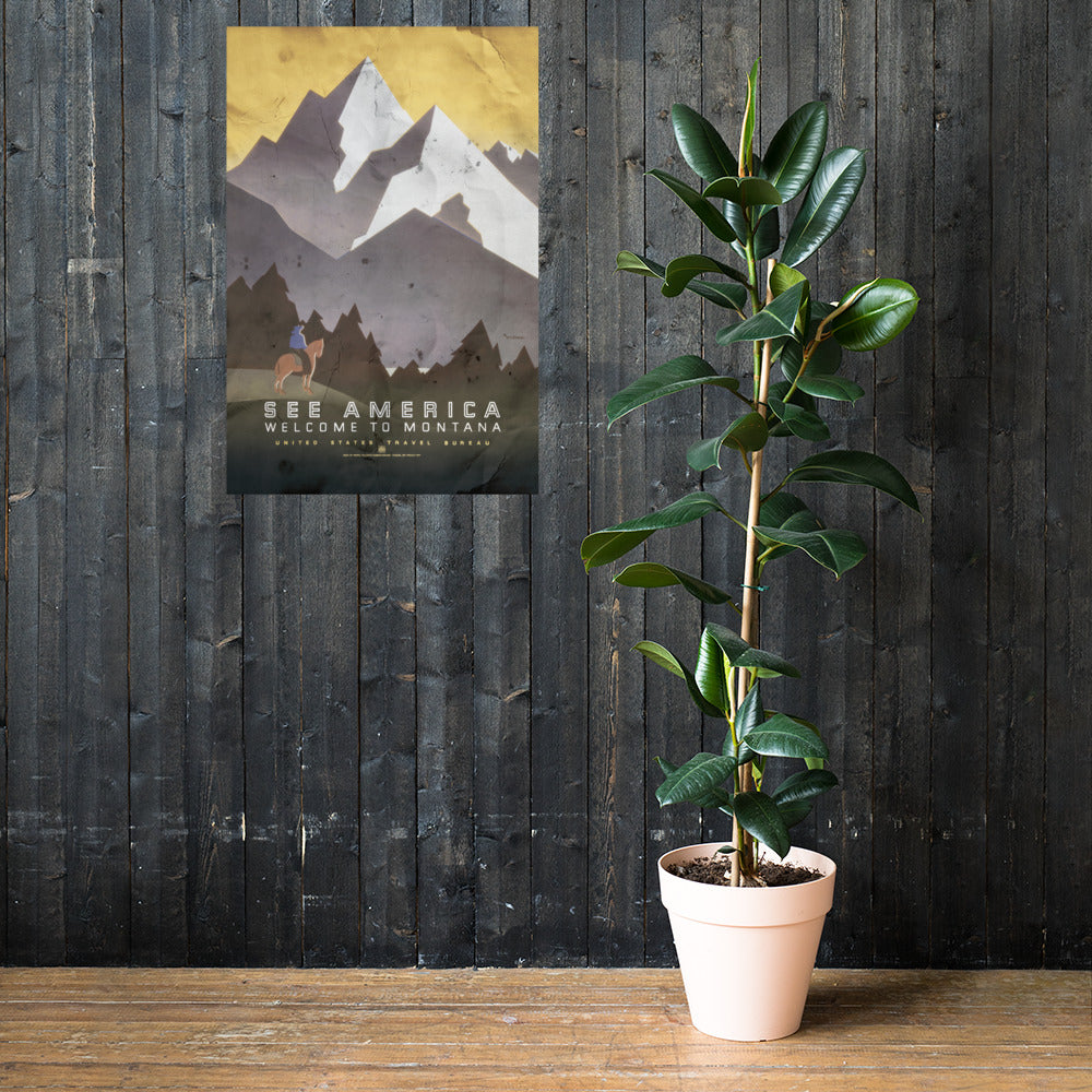 'See American' Montana Retro Poster - 24" x 36"